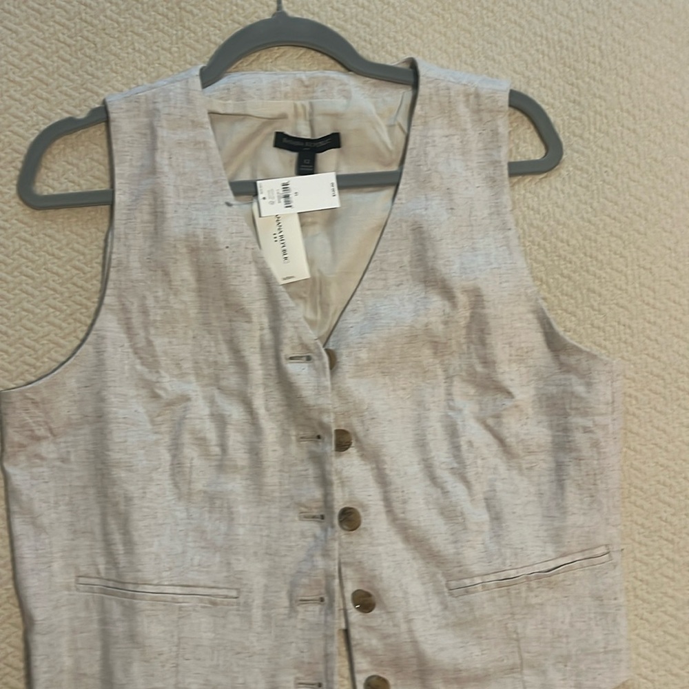 NWT wheat-colored vest- looks amazing jeans and boots- cut small